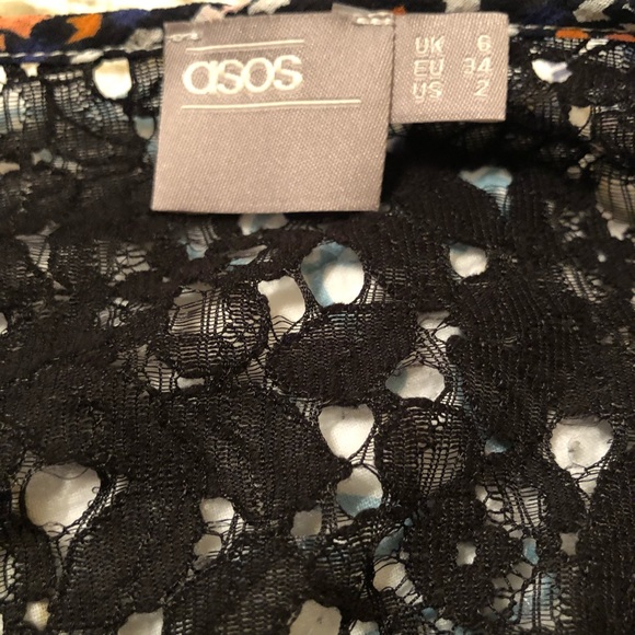 ASOS Skater Dress in Paisley Print with Lace Back - Picture 11 of 12